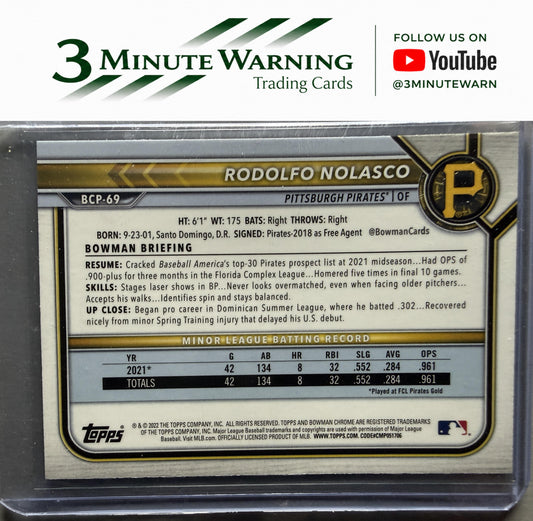 2022 Bowman #BCP-69 Rodolfo Nolasco Chrome Prospects
