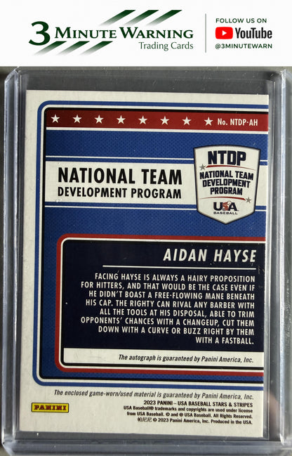 2023 Panini Stars & Stripes USA Baseball #NTDP-AH Aidan Hayse