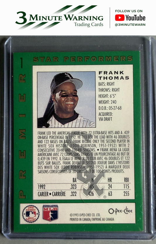 1993 O-Pee-Chee Premier #1 Frank Thomas Star-Performers