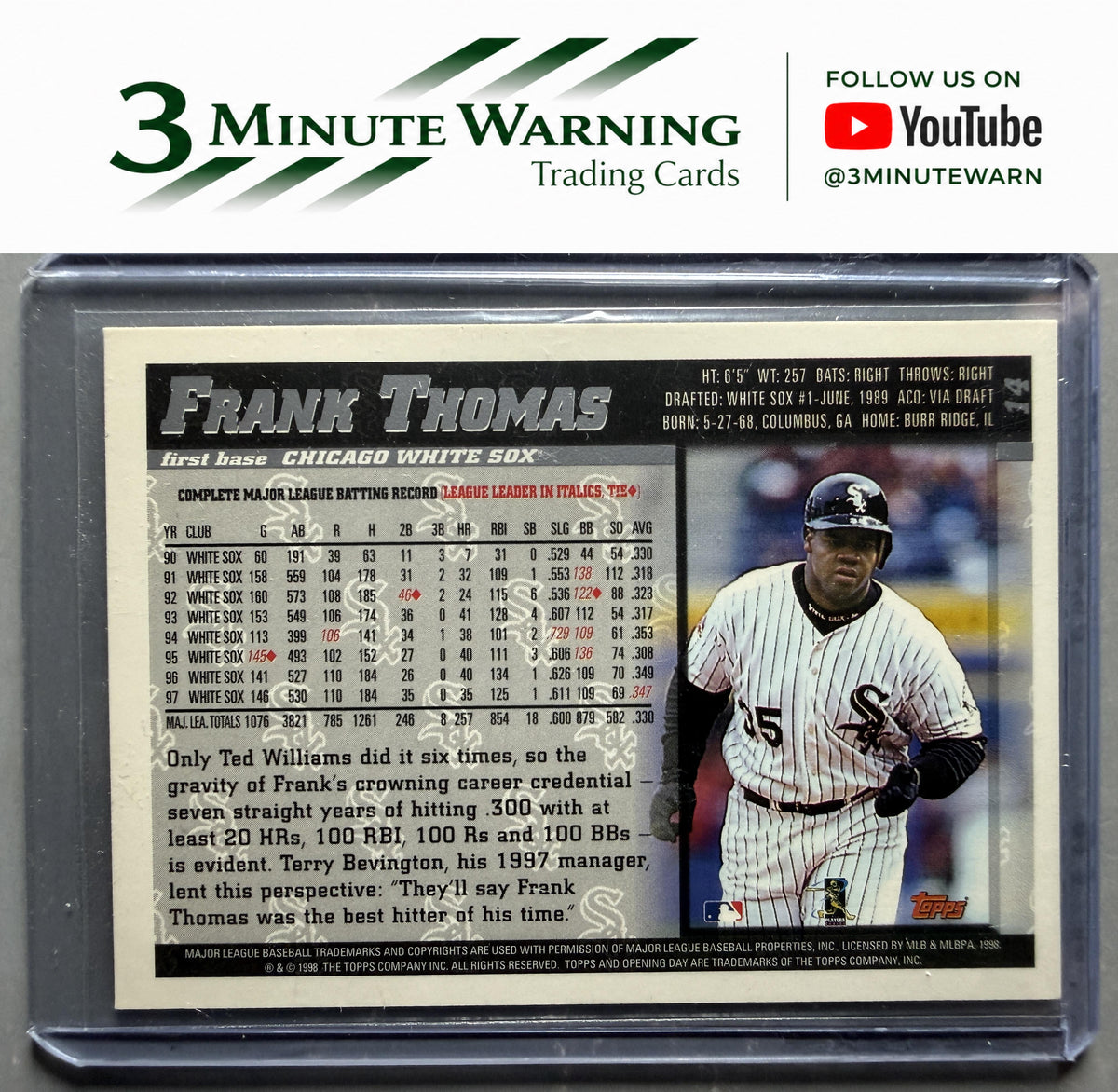 1998 Topps Opening Day #14 Frank Thomas