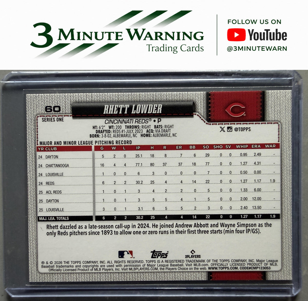 2026 Topps #60 Rhett Lowder