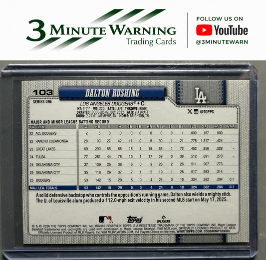 2026 Topps #103 Dalton Rushing Sandglitter