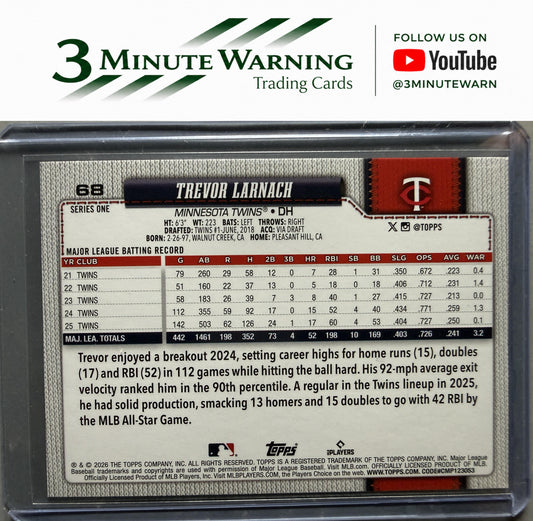 2026 Topps #68 Trevor Larnach Sandglitter