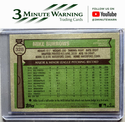 2025 Topps Heritage #328 Mike Burrows Chrome Light Blue Sparkle Refractor