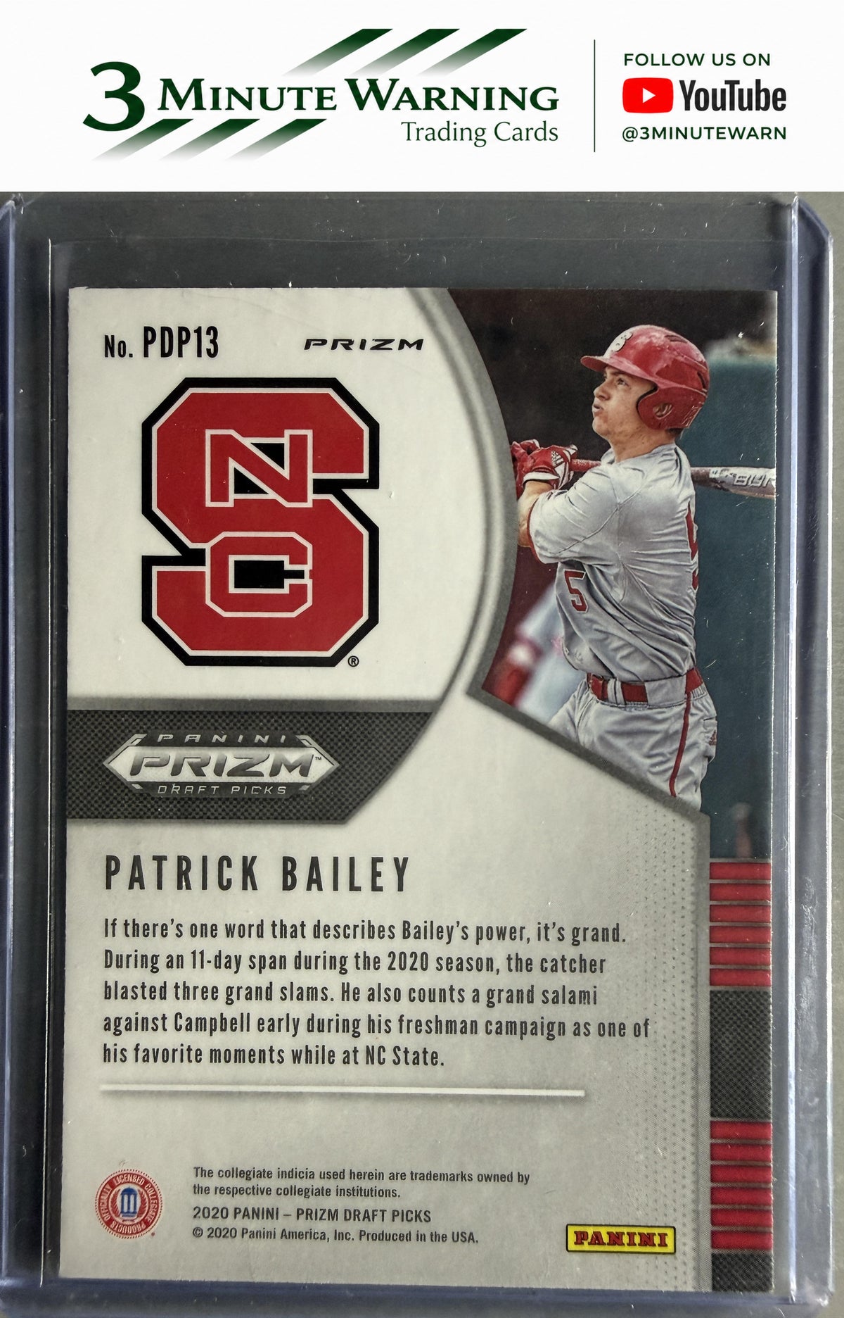 2020 Panini Prizm Draft Picks #PDP13 Patrick Bailey Blue Prizm