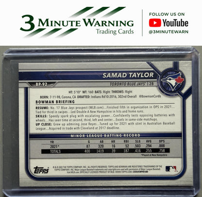 2022 Bowman #BP-92 Samad Taylor Prospects