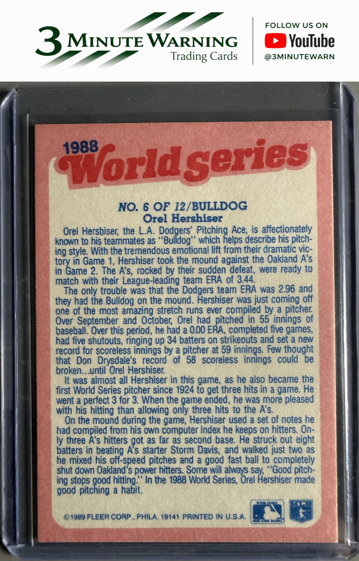 1989 Fleer #6 Bulldog World Series