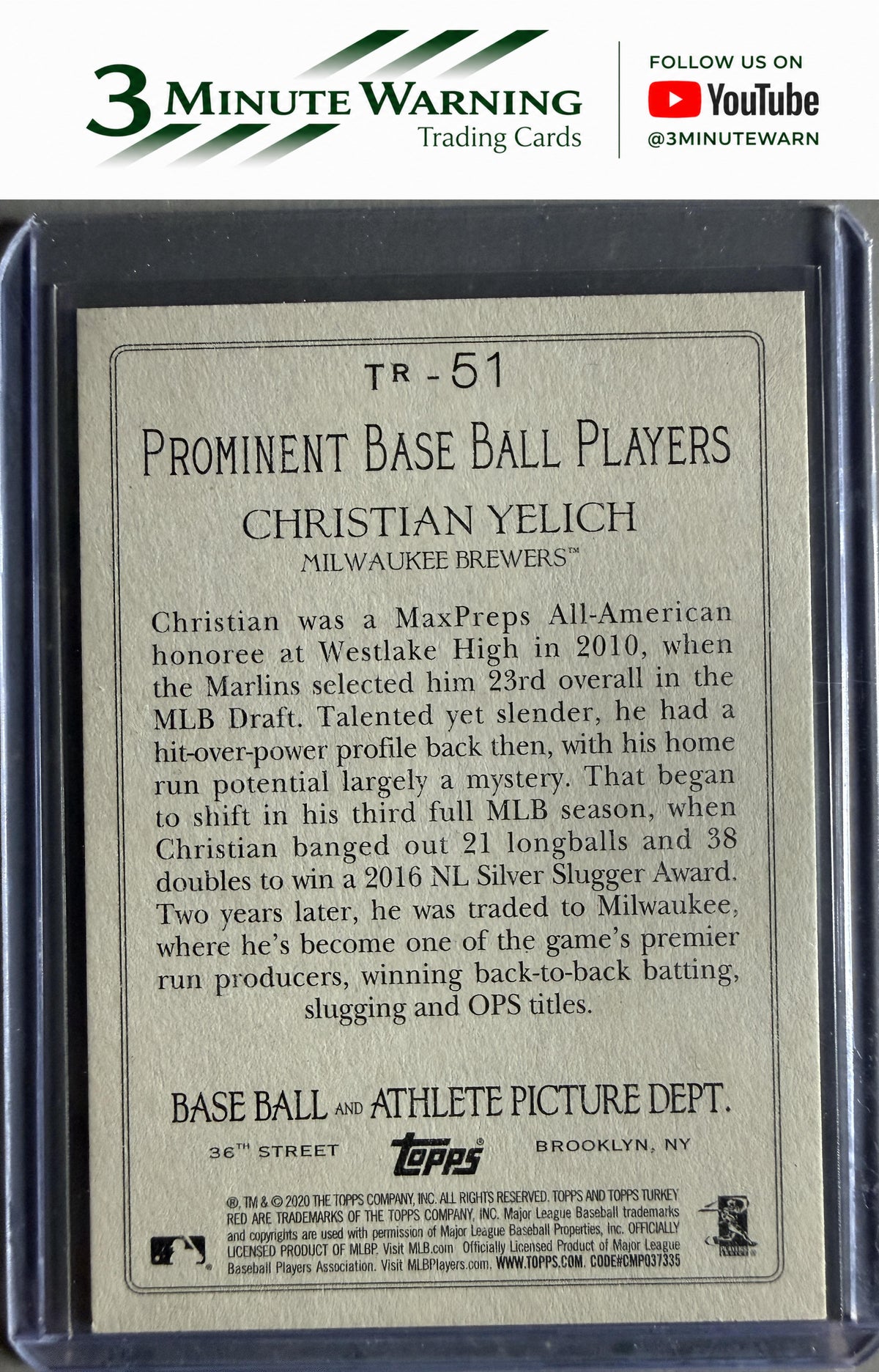 2020 Topps #TR-51 Christian Yelich Turkey Red 2020 (Series 1)