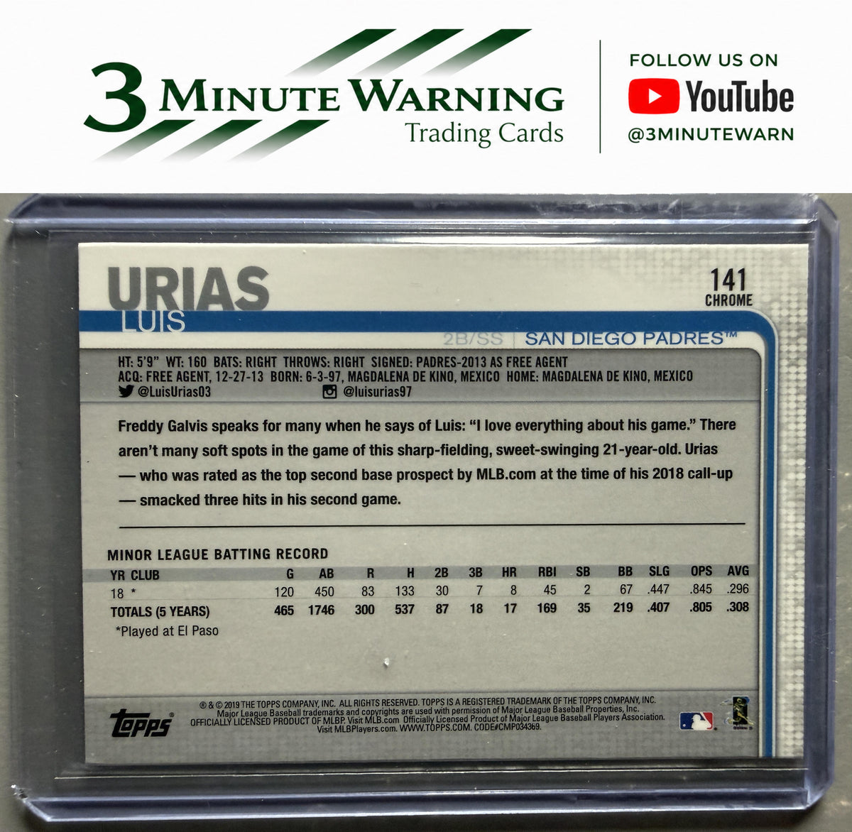 2019 Topps Chrome #141 Luis Urias