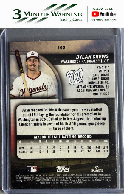 2025 Stadium Club #102 Dylan Crews