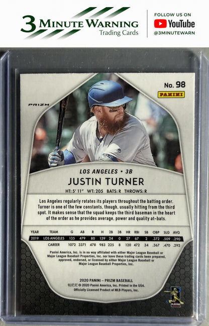 2020 Panini Prizm #98 Justin Turner Red, White and Blue Prizm