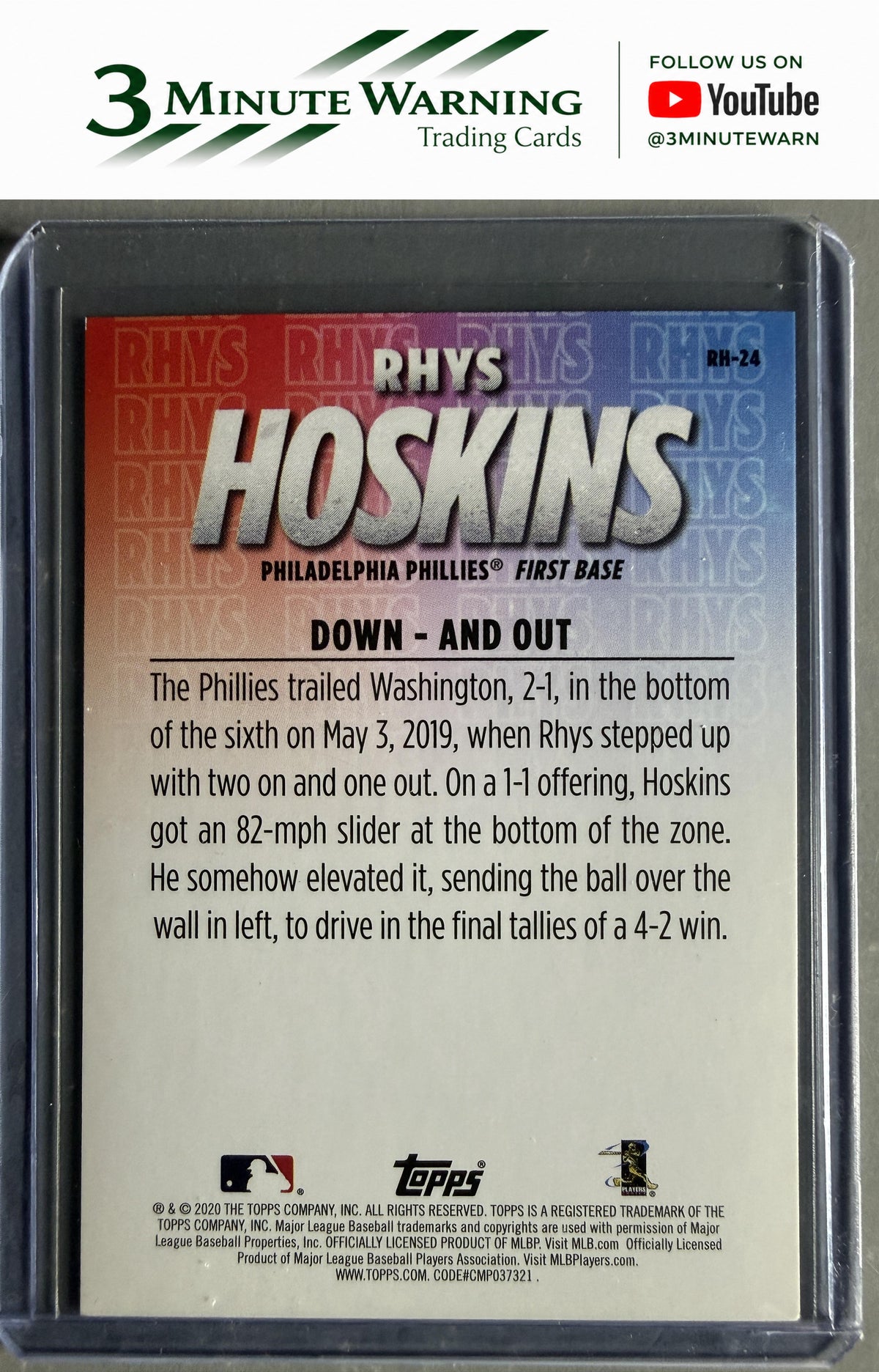 2020 Topps #RH-24 Rhys Hoskins Player Highlights Rhys Hoskins
