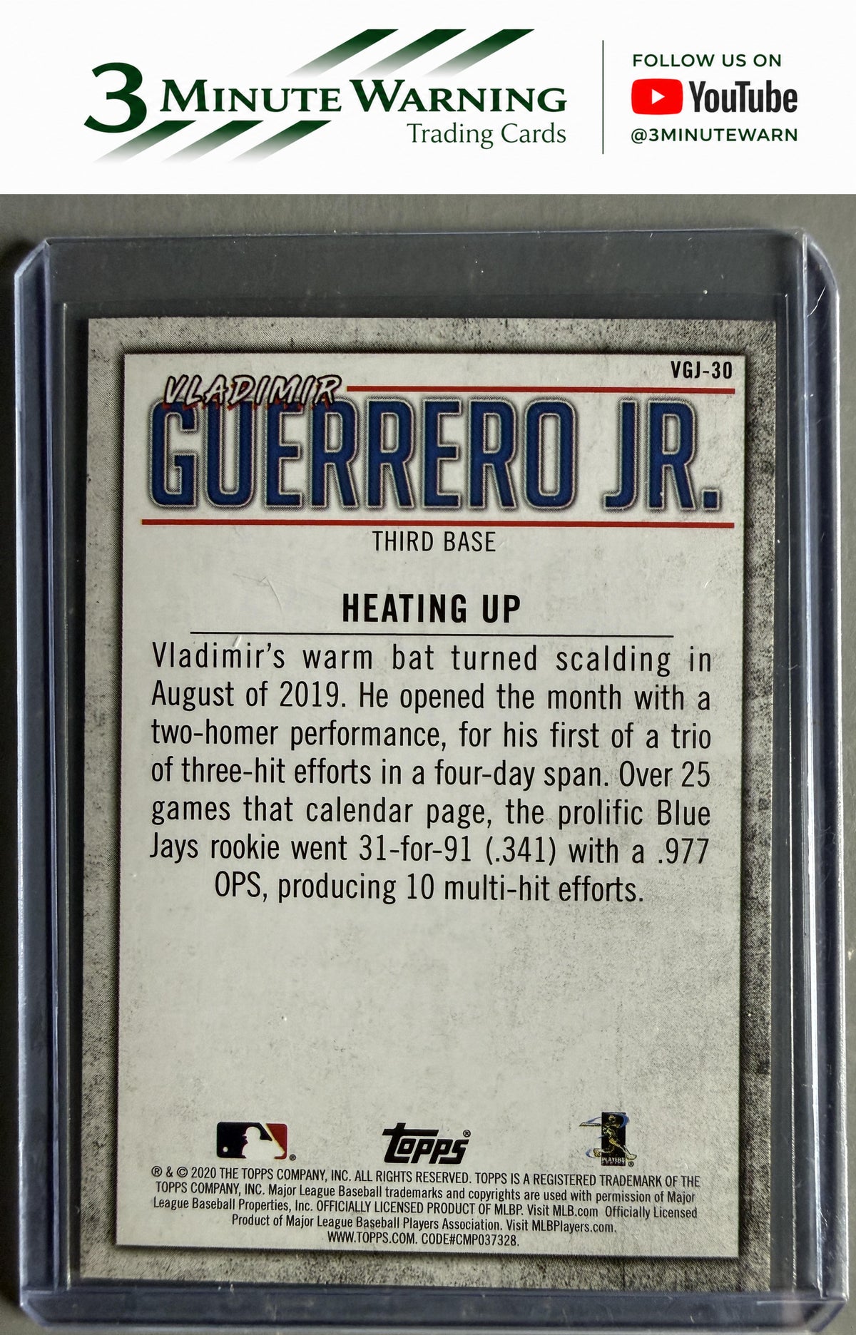 2020 Topps #VGJ-30 Vladimir Guerrero Jr. Player Highlights Vladimir Guerrero Jr.