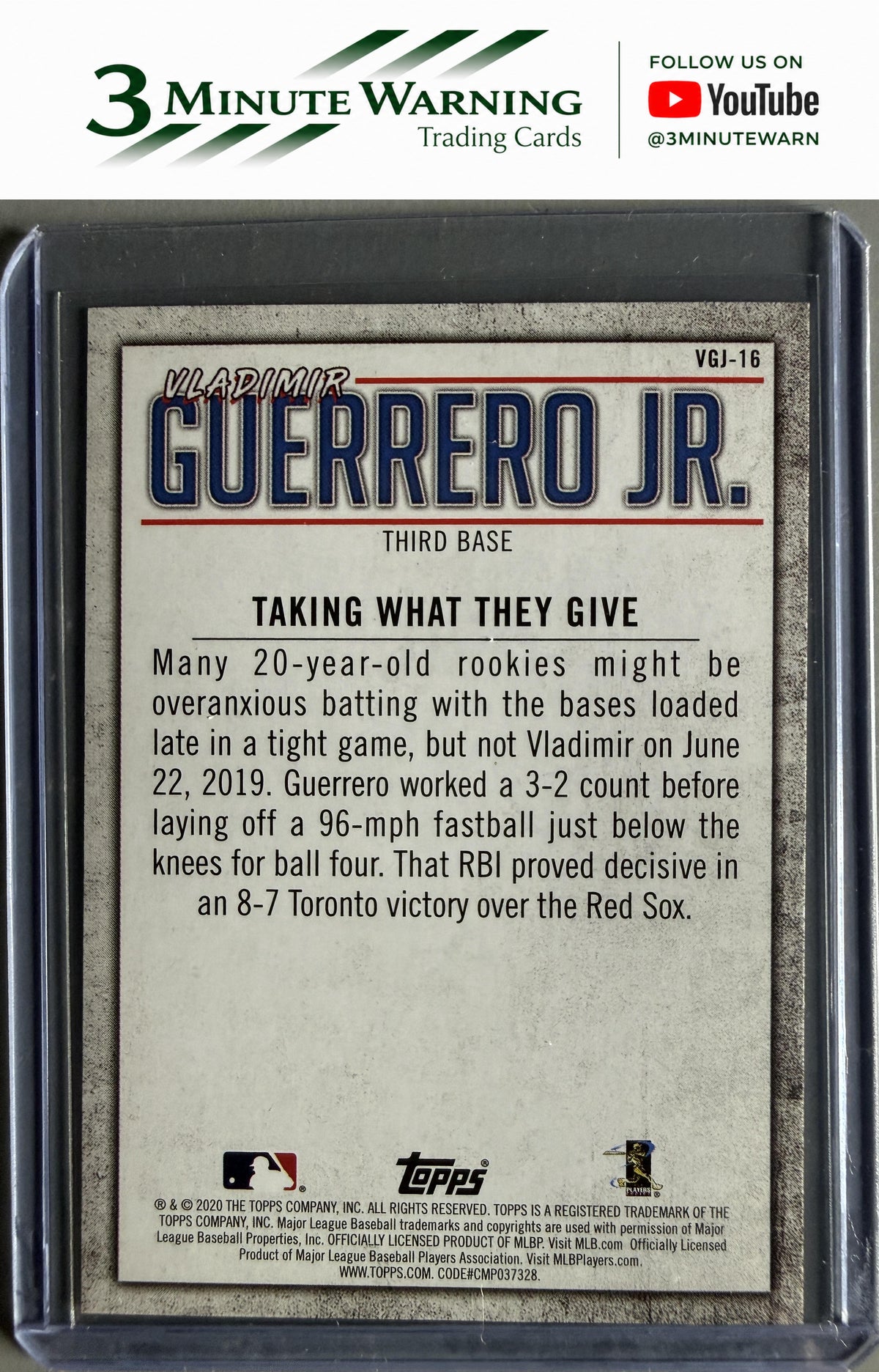 2020 Topps #VGJ-16 Vladimir Guerrero Jr. Player Highlights Vladimir Guerrero Jr.