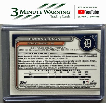 2024 Bowman #BCP-128 Max Anderson Chrome Prospects