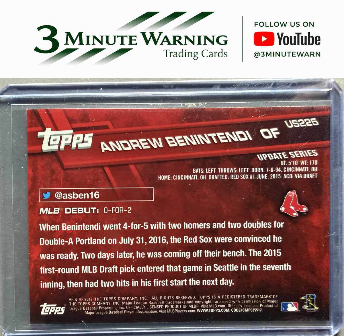 2017 Topps Update #US225 Andrew Benintendi