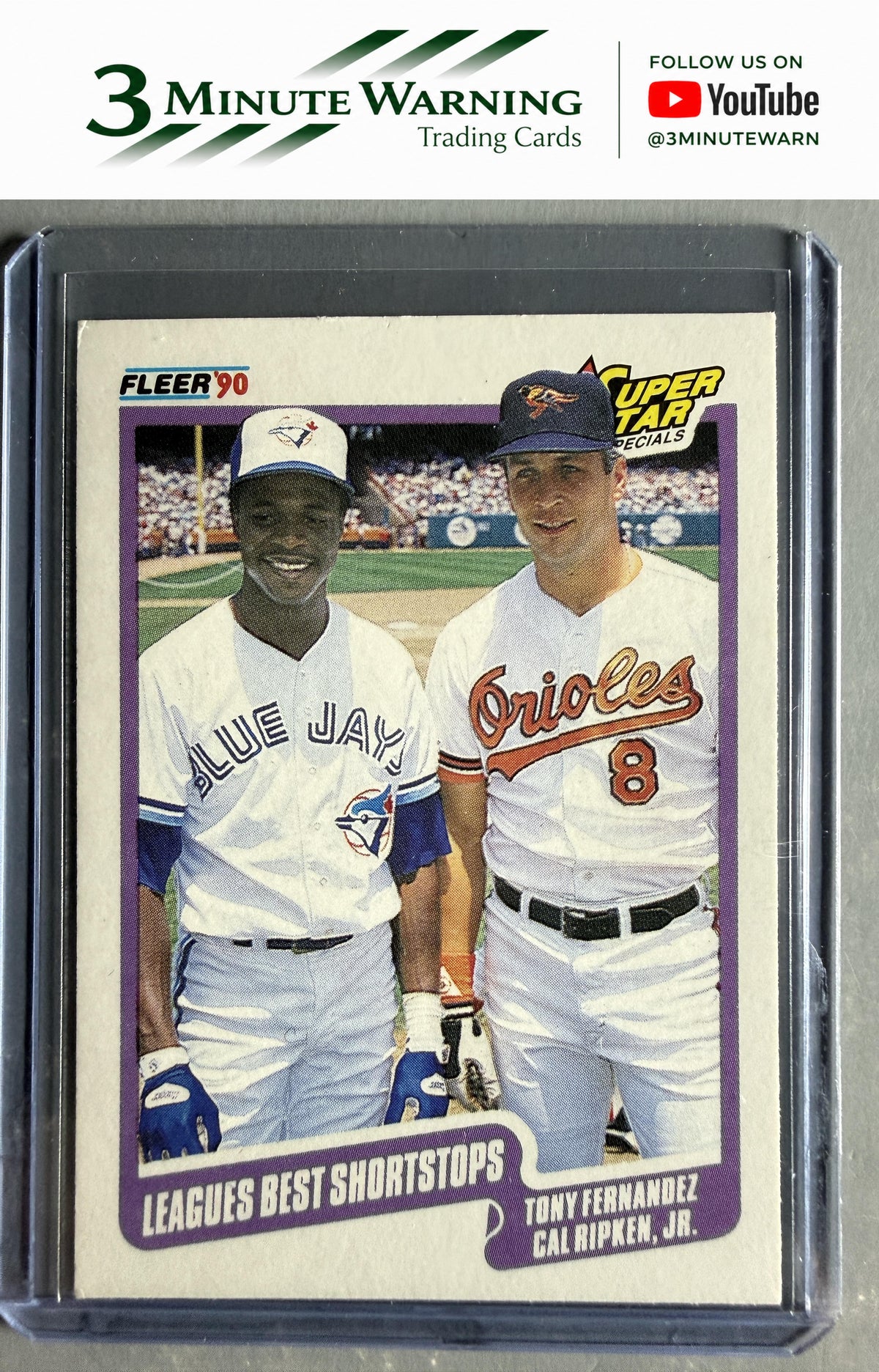1990 Fleer #634 Leagues Best Shortstops (Tony Fernandez / Cal Ripken, Jr.)