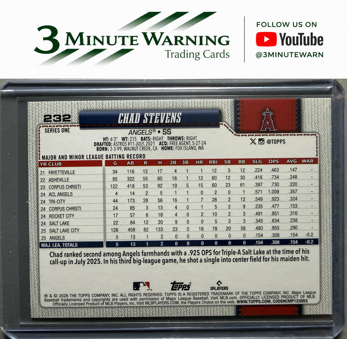 2026 Topps #232 Chad Stevens Confetti