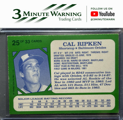 1988 Topps Kay-Bee Superstars of Baseball #25 Cal Ripken