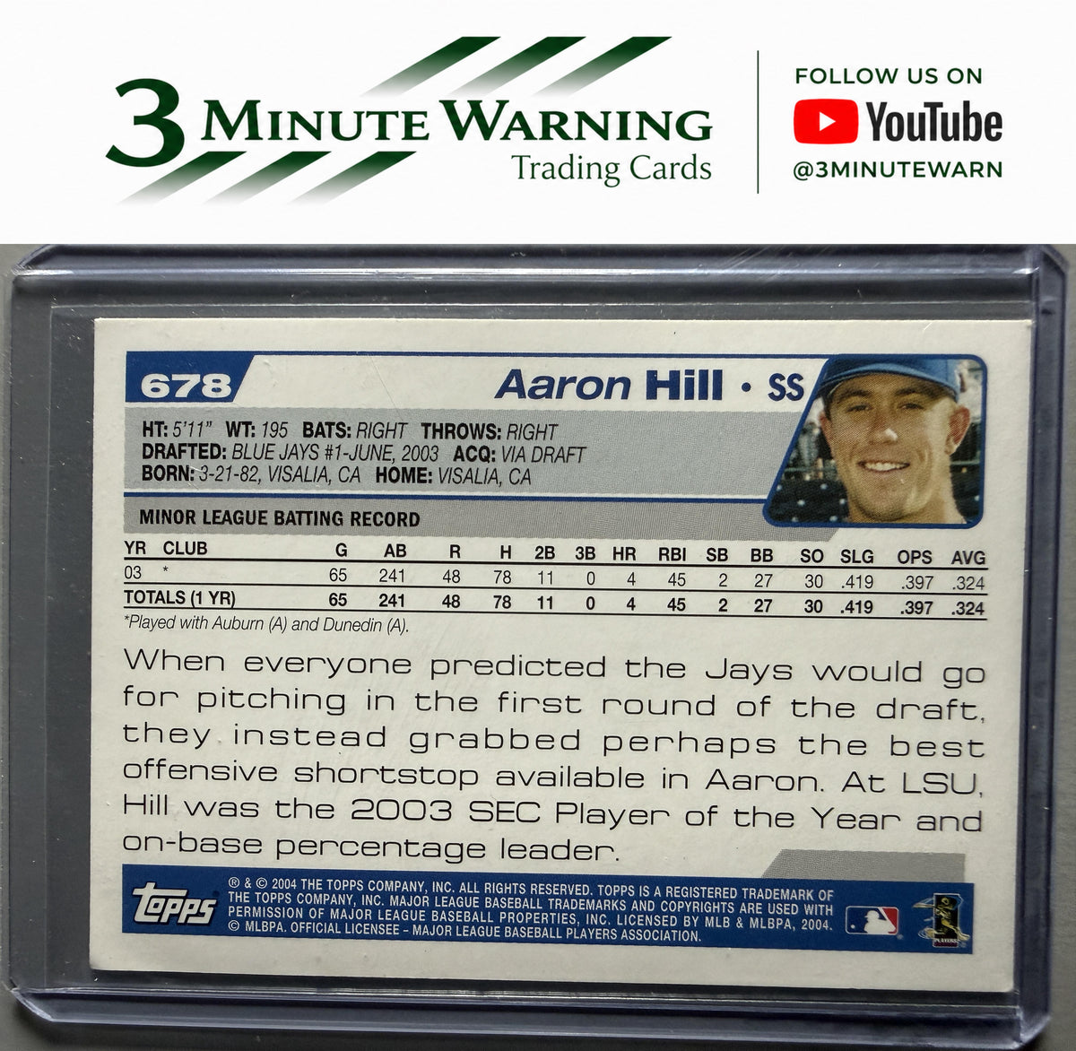 2004 Topps #678 Aaron Hill