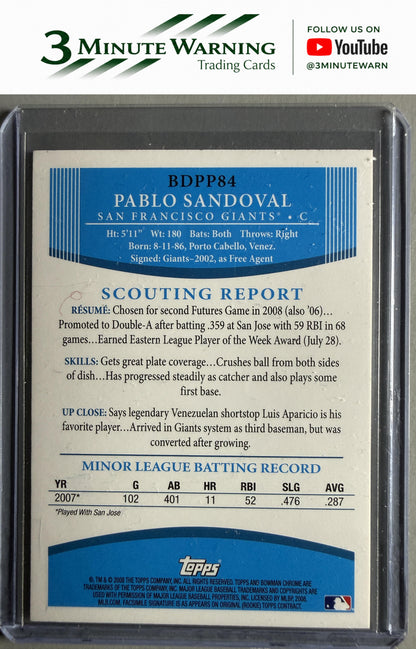 2008 Bowman Draft Picks & Prospects #BDPP84 Pablo Sandoval Prospects