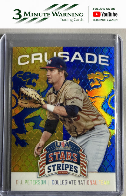 2015 Panini USA Baseball Stars & Stripes #27 D.J. Peterson Crusade Blue