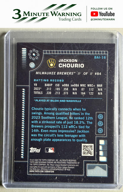 2024 Bowman #BAI-16 Jackson Chourio Bowman A.I.