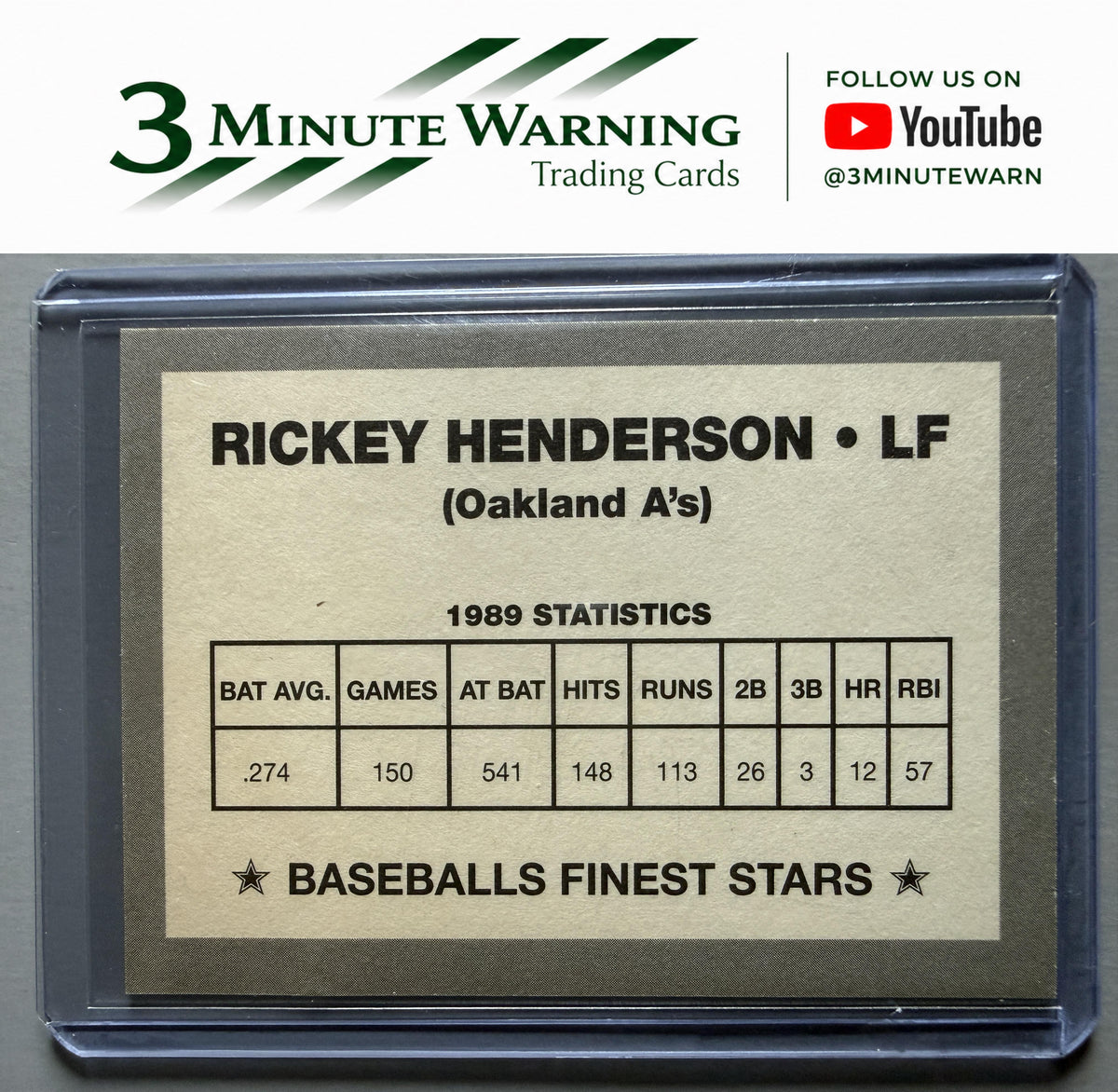 1990 Baseballs Finest Stars (unlicensed) #NNO Rickey Henderson