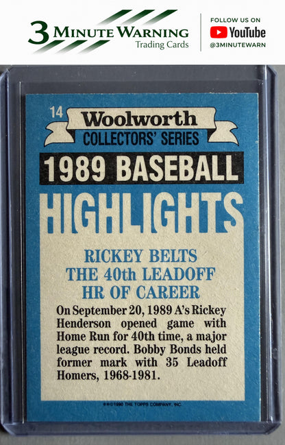 1990 Topps Woolworth Baseball Highlights #14 Rickey Henderson