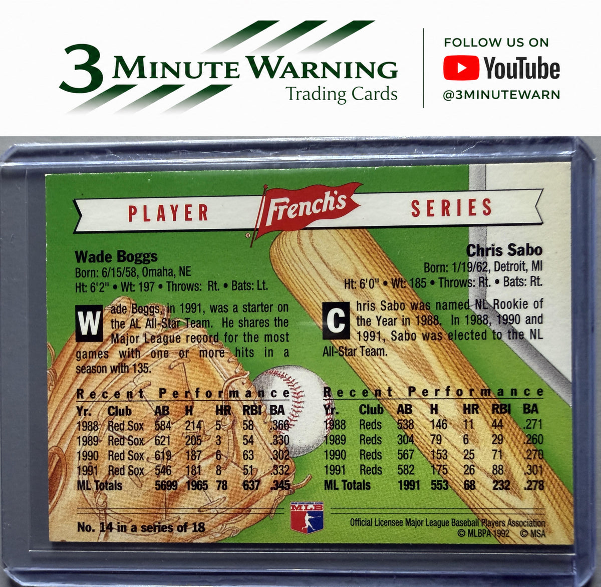 1992 French's #14 Wade Boggs / Chris Sabo