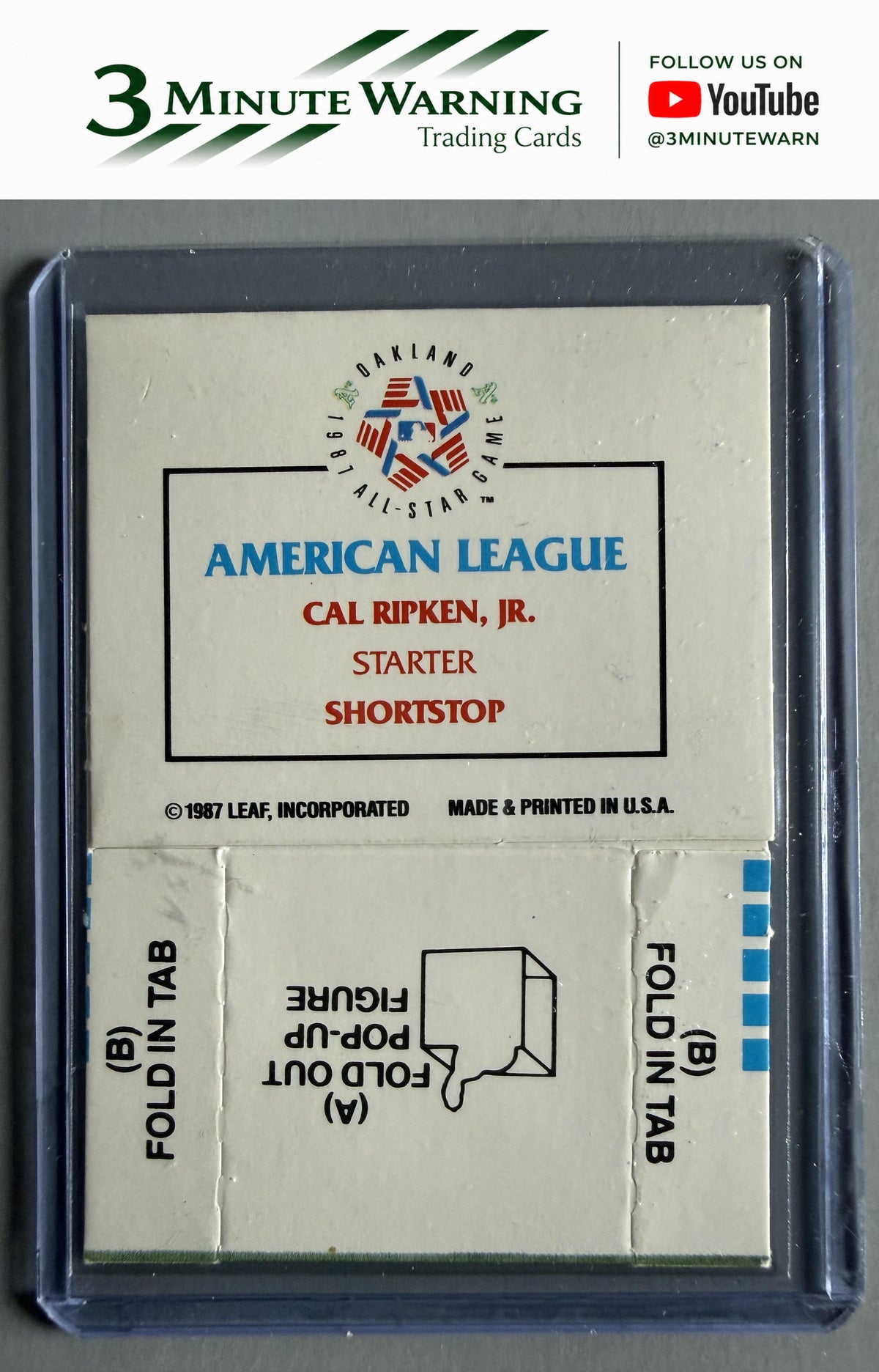 1988 Donruss All-Stars #NNO Cal Ripken Jr. Pop-Ups