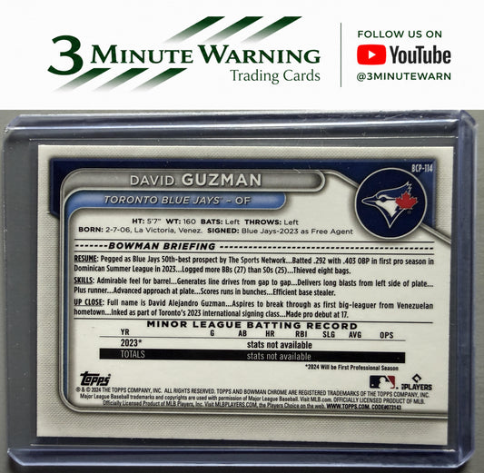 2024 Bowman #BCP-114 David Guzman Chrome Prospects