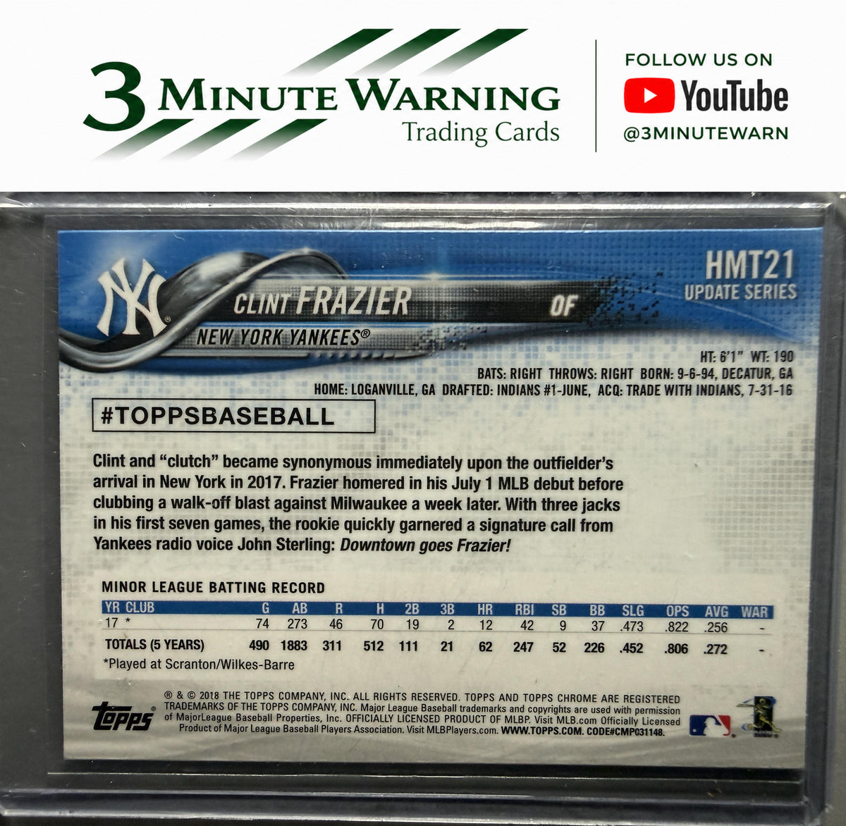 2018 Topps Chrome Update #HMT21 Clint Frazier