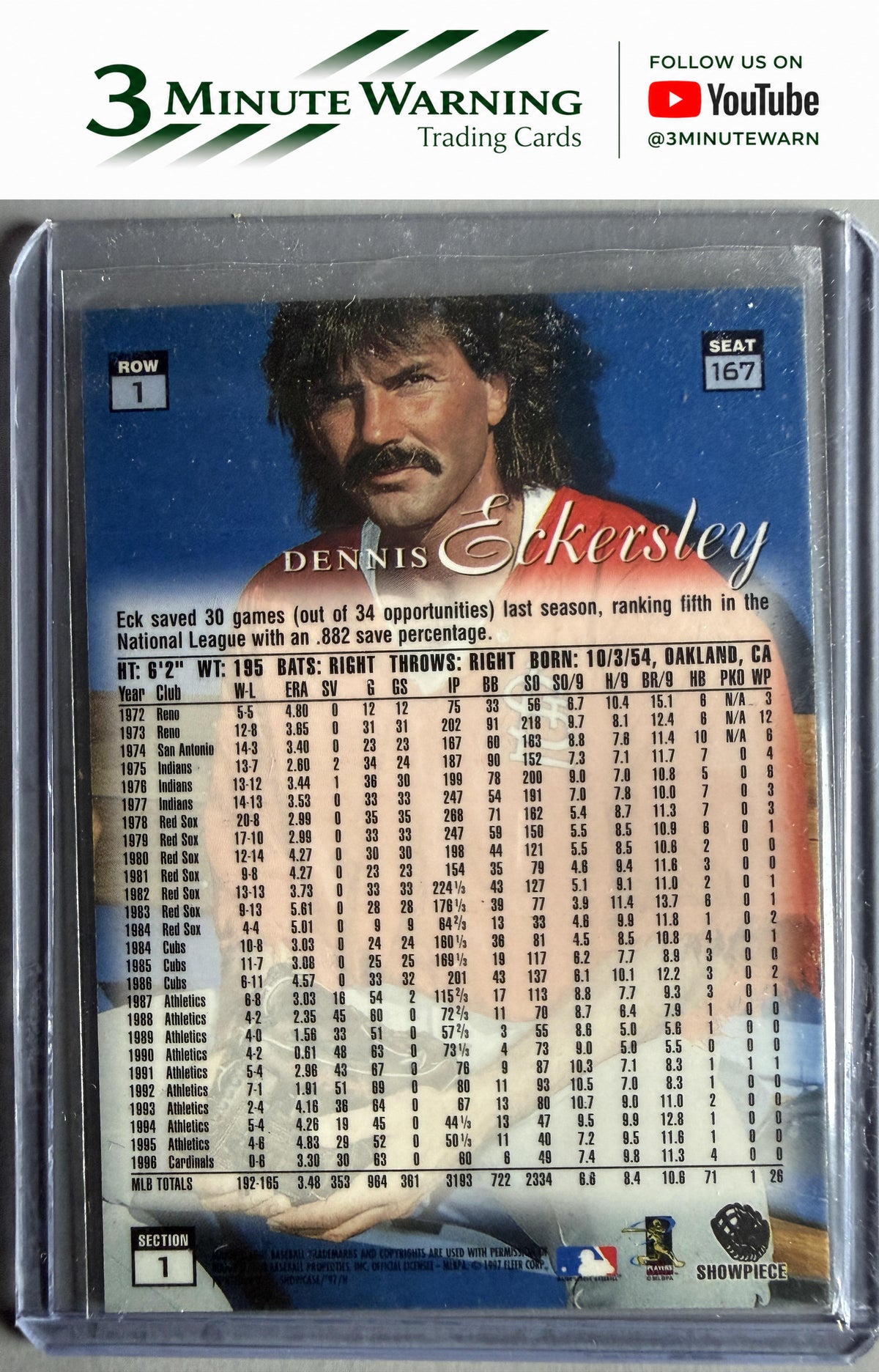 1997 Flair Showcase #167 Dennis Eckersley Flair Showcase Row 1 (Grace)