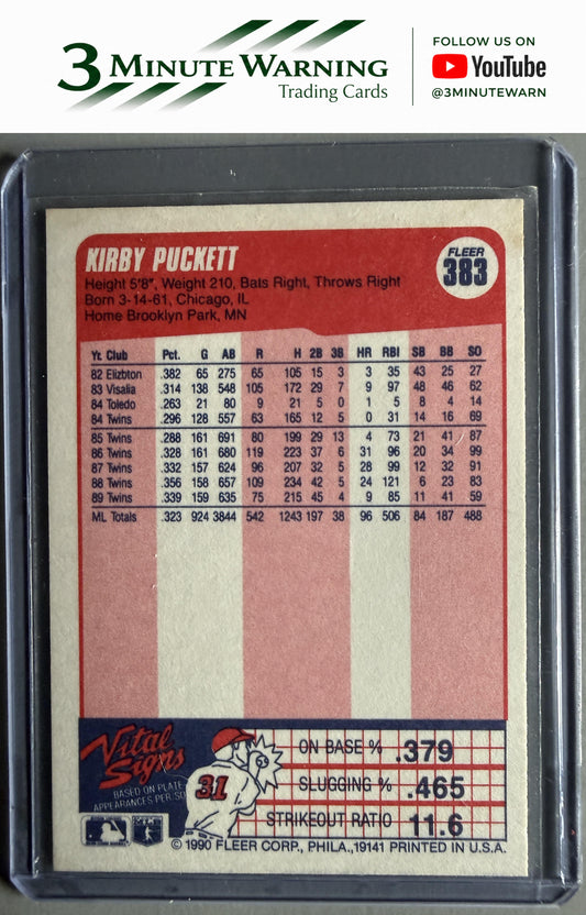 1990 Fleer #383 Kirby Puckett
