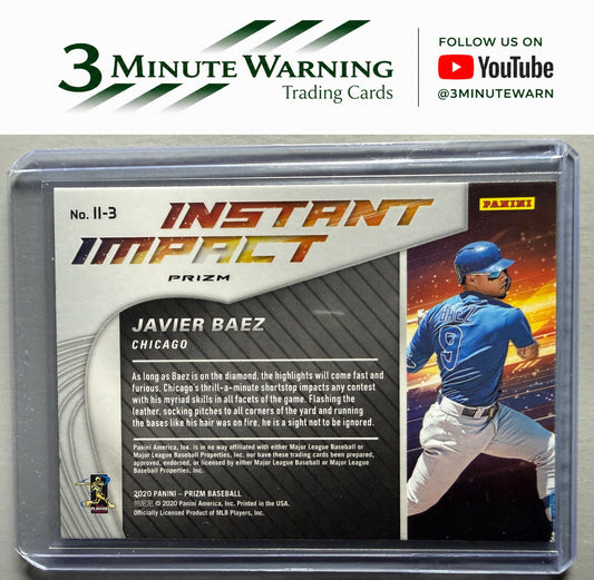 2020 Panini Prizm #II-3 Javier Baez Instant Impact Red, White, and Blue Prizm