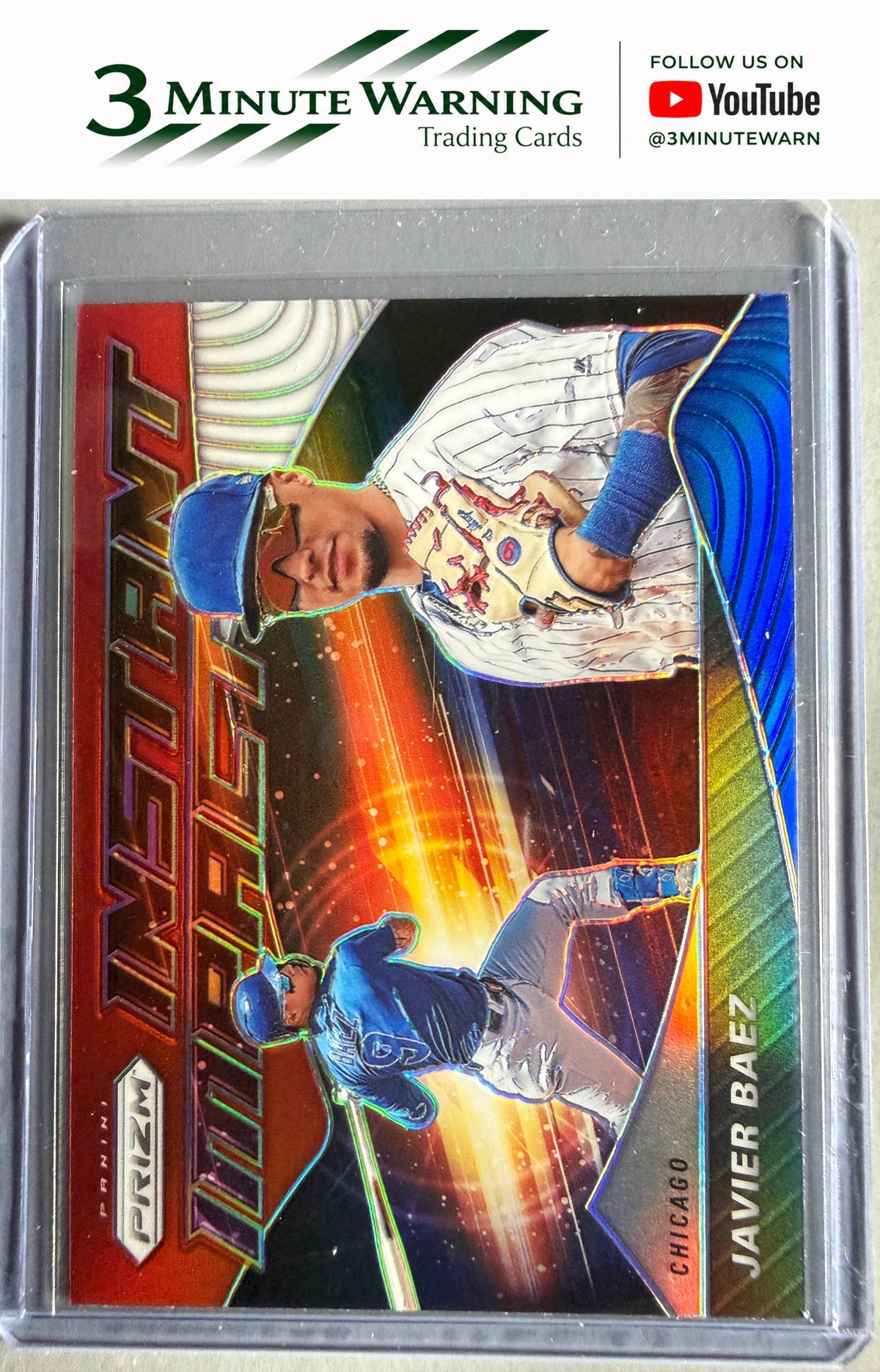 2020 Panini Prizm #II-3 Javier Baez Instant Impact Red, White, and Blue Prizm