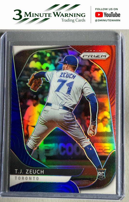 2020 Panini Prizm #3 T.J. Zeuch Red, White and Blue Prizm