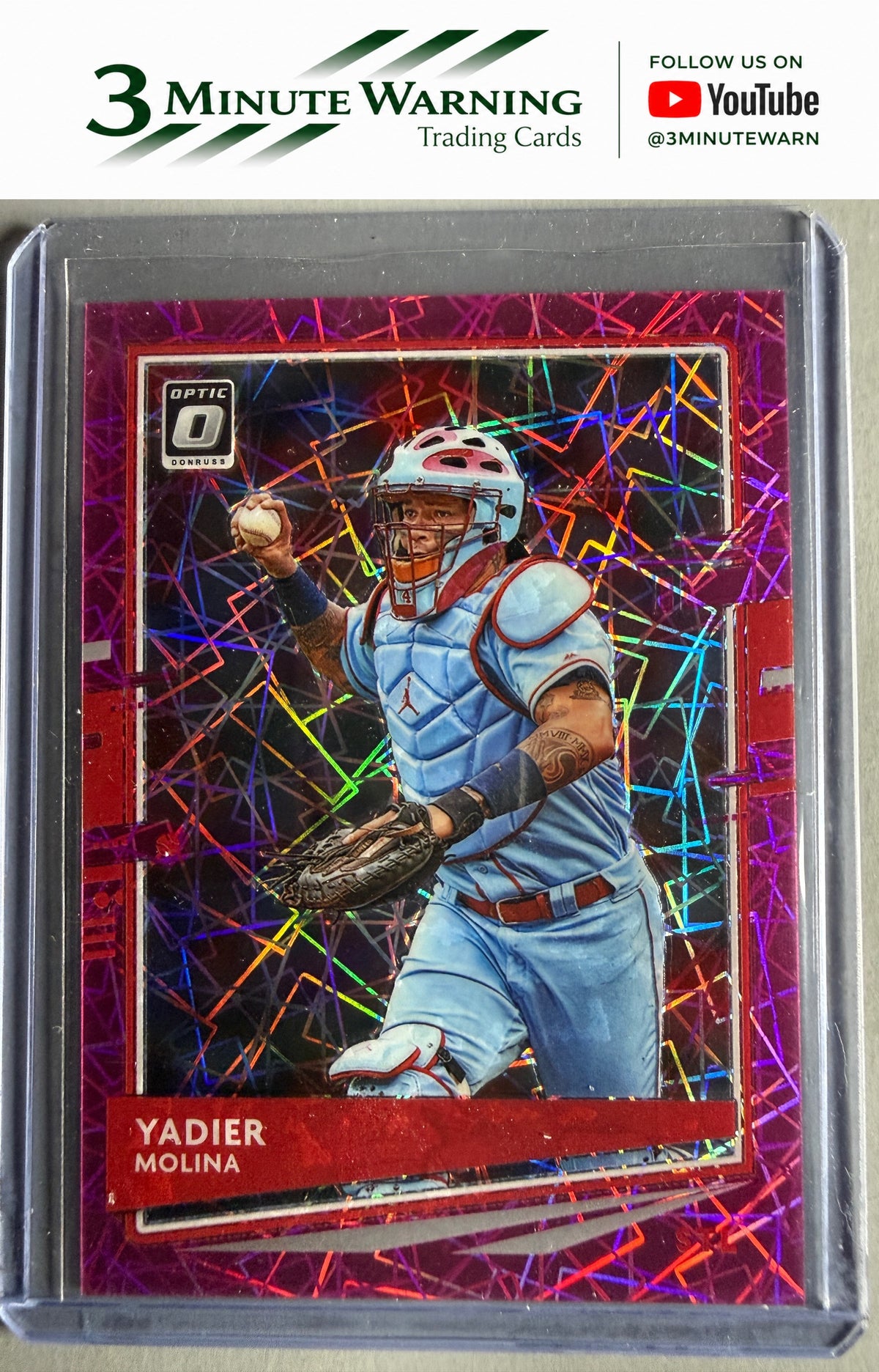 2020 Donruss Optic #102 Yadier Molina Pink Velocity #/199