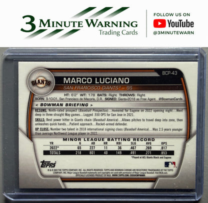 2023 Bowman #BCP-43 Marco Luciano Chrome Prospects