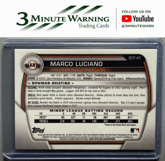 2023 Bowman #BCP-43 Marco Luciano Chrome Prospects