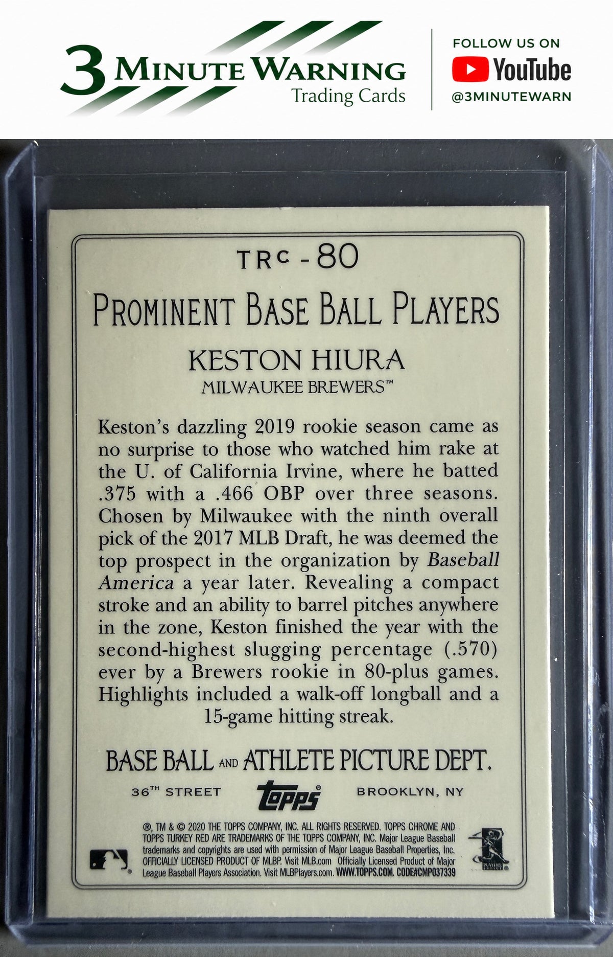 2020 Topps #TRC-80 Keston Hiura Turkey Red 2020 Chrome (Series 1)