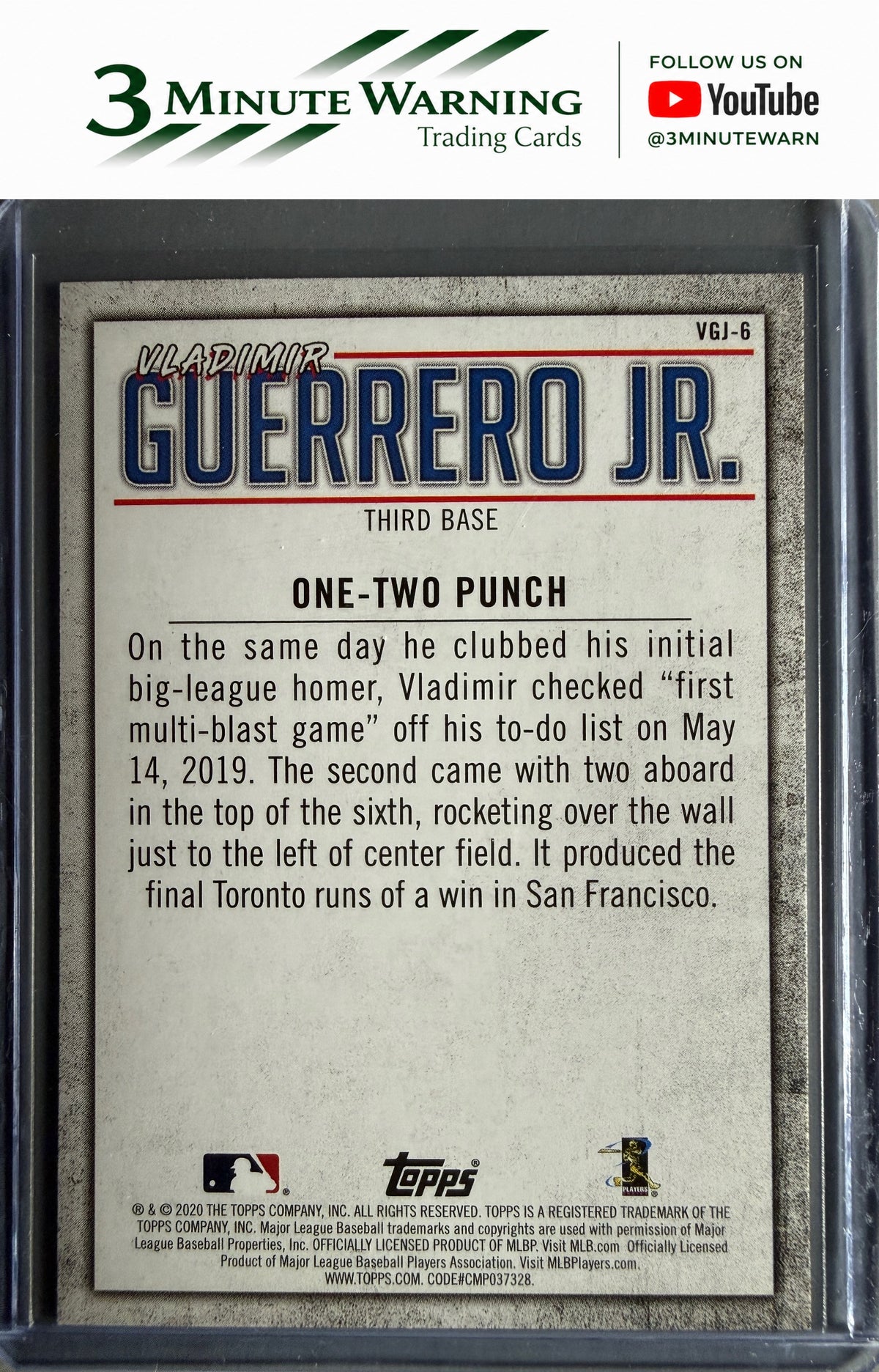 2020 Topps #VGJ-6 Vladimir Guerrero Jr. Player Highlights Vladimir Guerrero Jr.