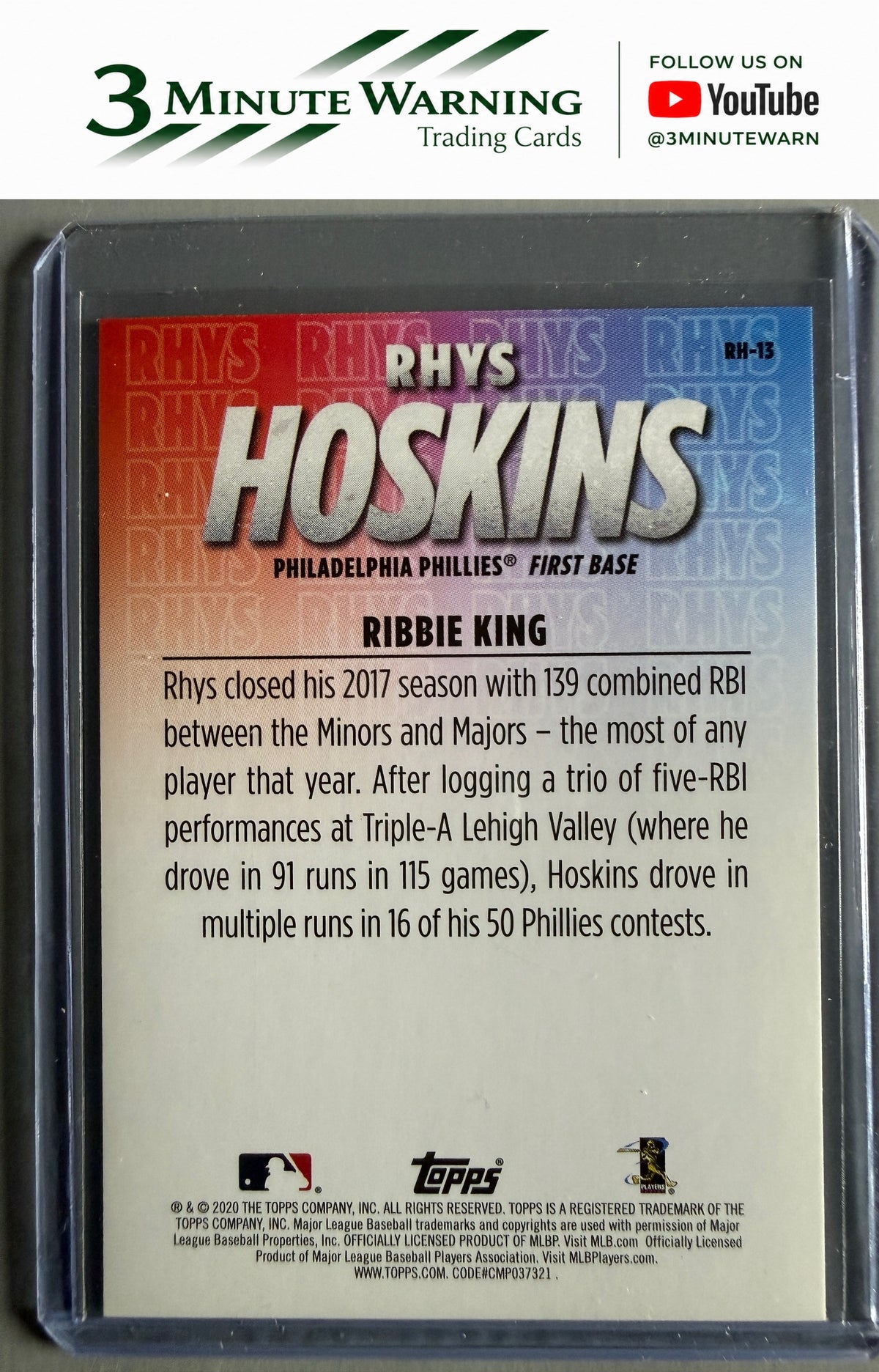 2020 Topps #RH-13 Rhys Hoskins Player Highlights Rhys Hoskins