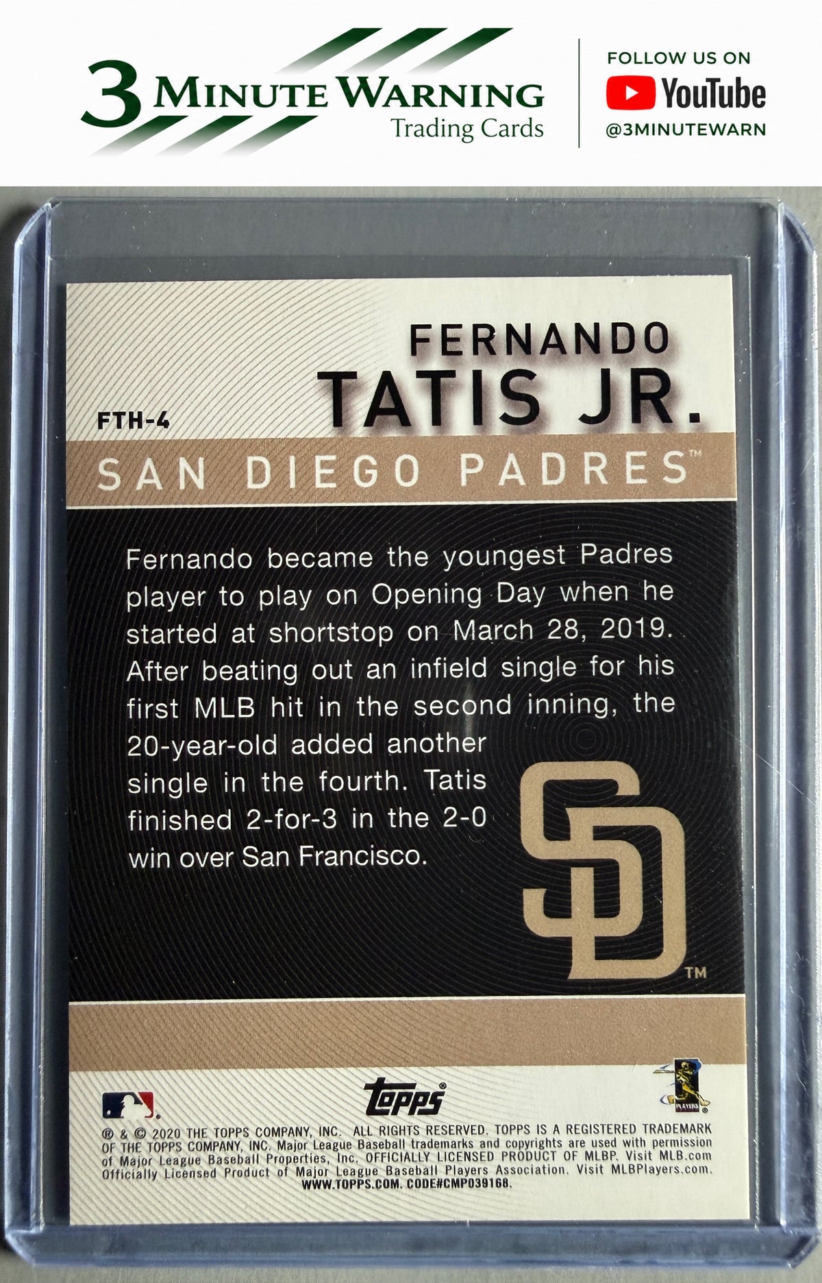 2020 Topps #FTH-4 Fernando Tatis Jr. Fernando Tatis Jr. Highlights