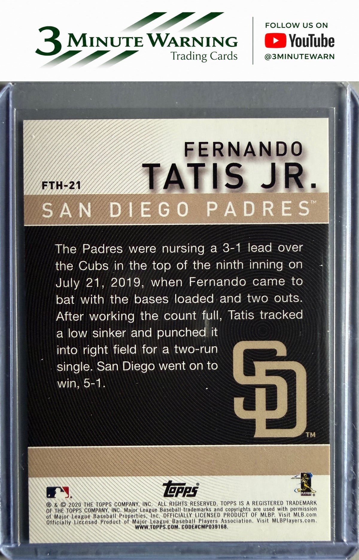 2020 Topps #FTH-21 Fernando Tatis Jr. Fernando Tatis Jr. Highlights