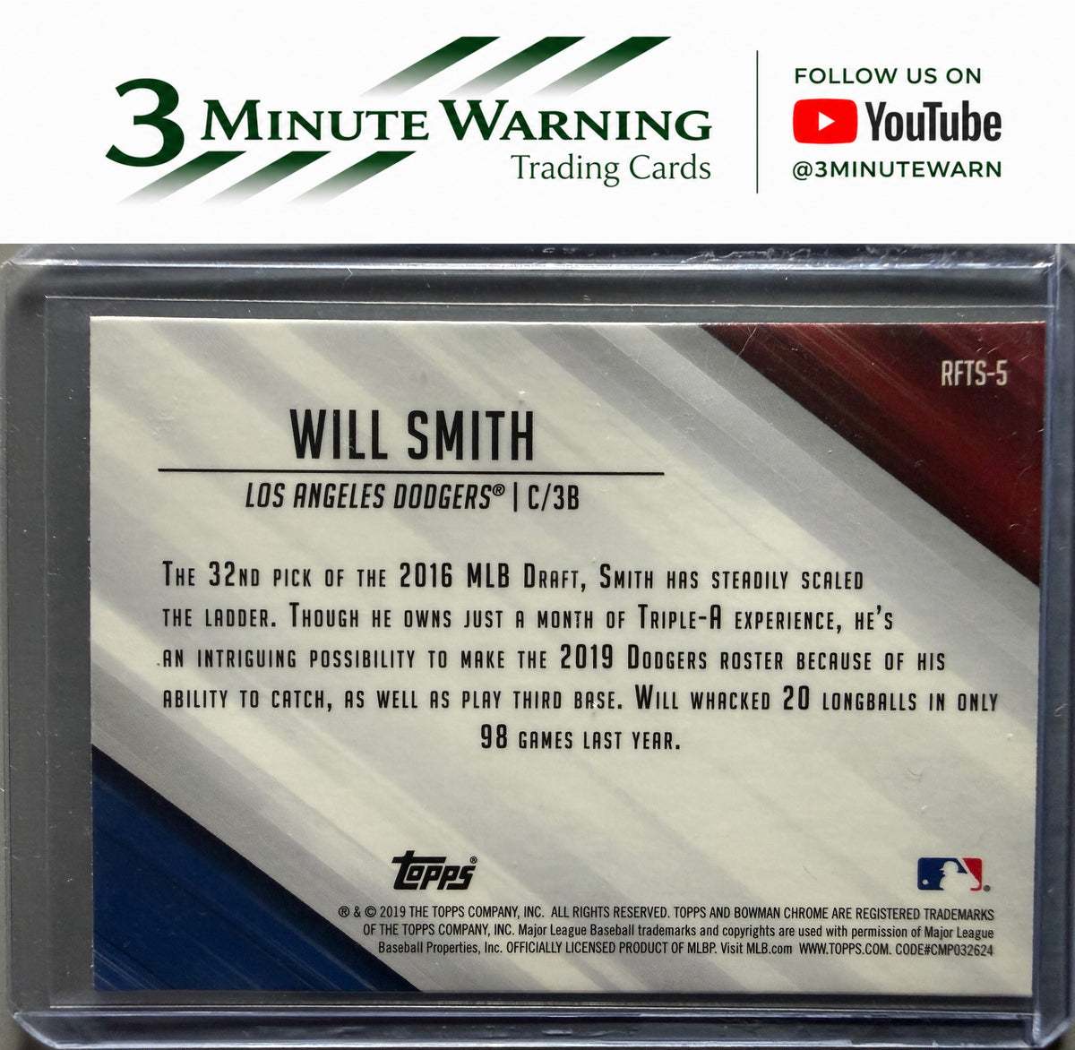 2019 Bowman #RFTS-5 Will Smith Ready for the Show