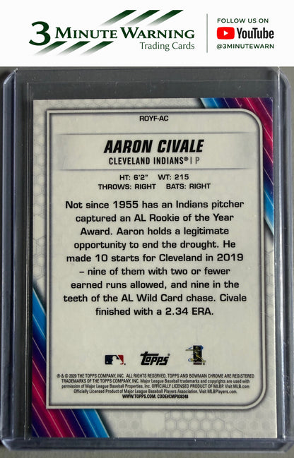 2020 Bowman #ROYF-AC Aaron Civale Chrome Rookie of the Year Favorites