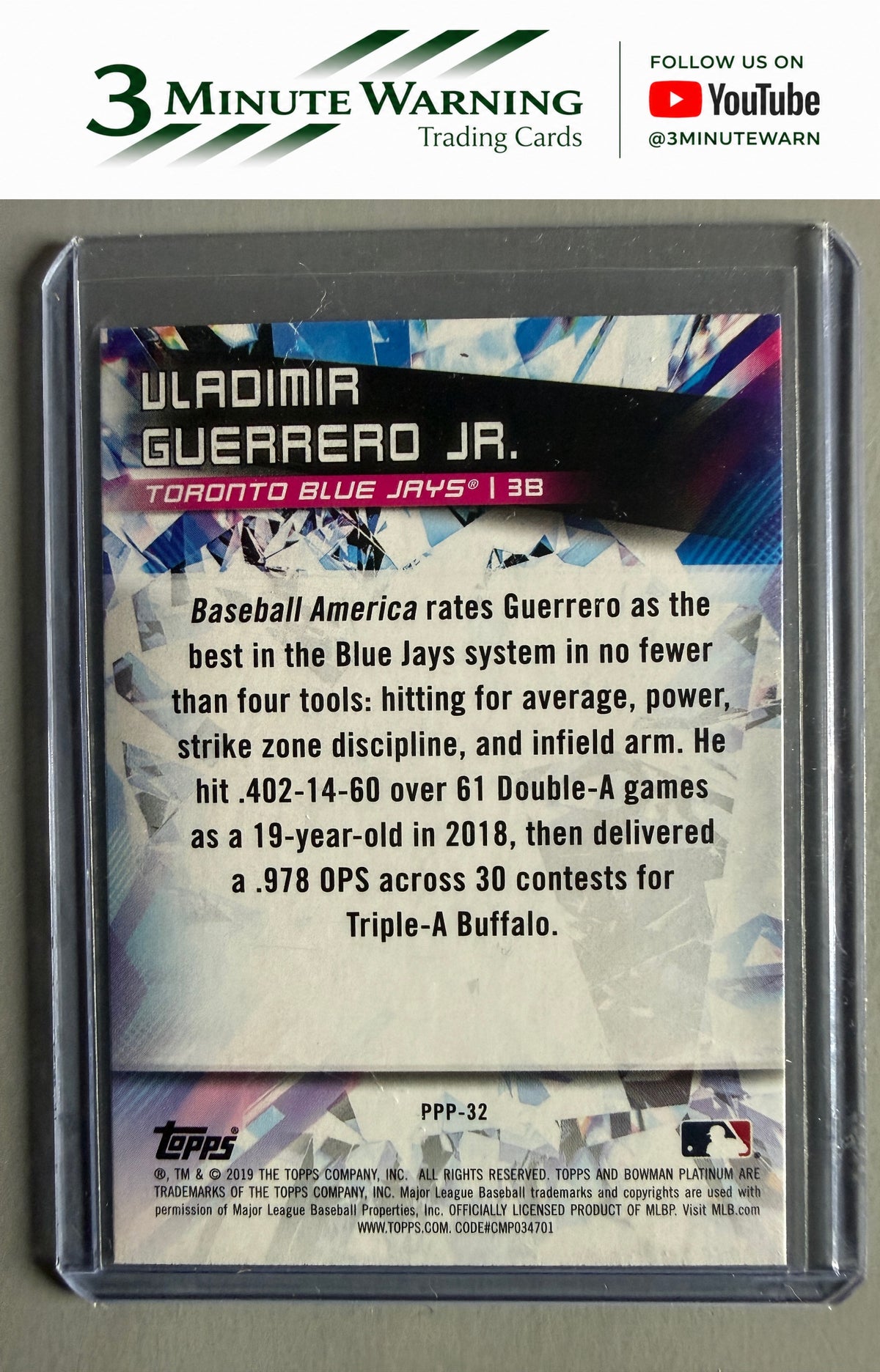 2019 Bowman Platinum #PPP-32 Vladimir Guerrero Jr. Prismatic Prodigies