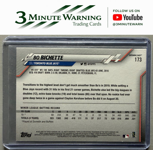 2020 Topps Opening Day #173a Bo Bichette